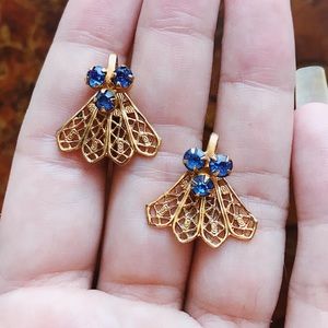 Gorgeous 50s Fan Design Earrings